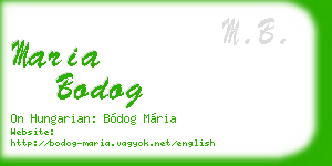 maria bodog business card