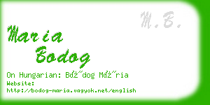 maria bodog business card